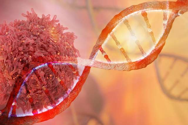 DNA strand with tumor