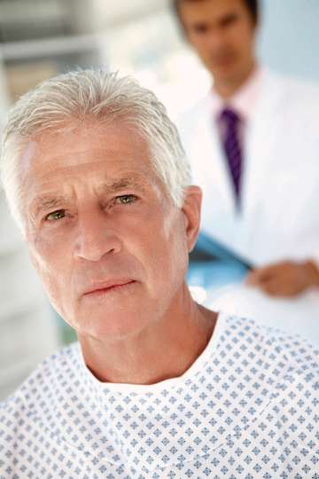 male patient in gown